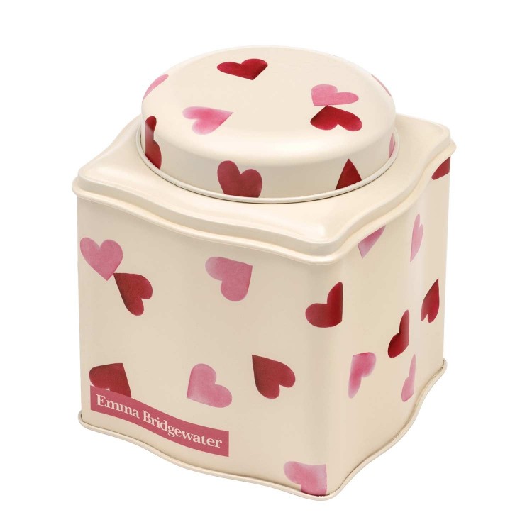 Pink Heart Print Dome Lid Tin Emma Bridgewater